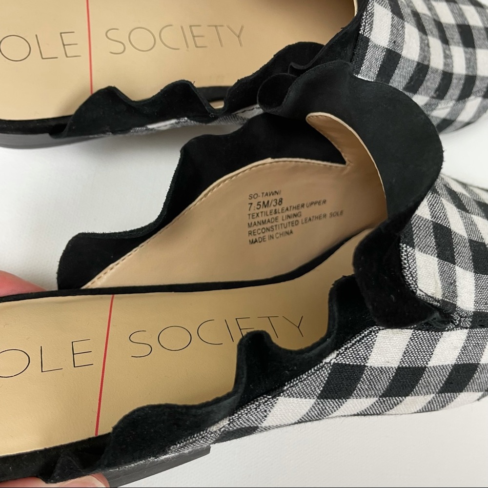 Sole Society Mules Black White Gingham 7.5 NEW - Picture 5 of 7